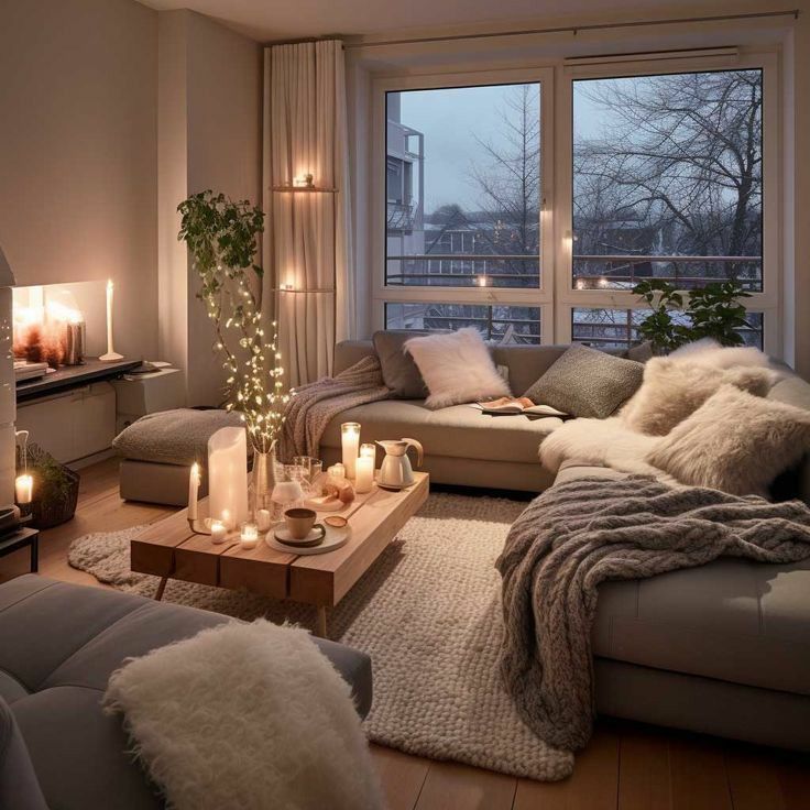 Warm evening light in a cozy Norwegian living space